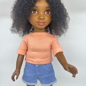 Healthy Roots Doll - Zoe 18" African American Naturally Curly Black Hair + Extra